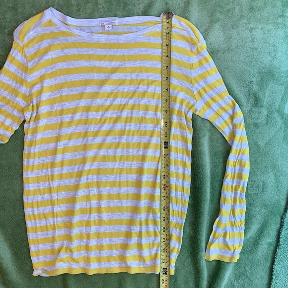 GAP Yellow & Heather Grey Striped Long Sleeve Shirt size Medium - Picture 4 of 5